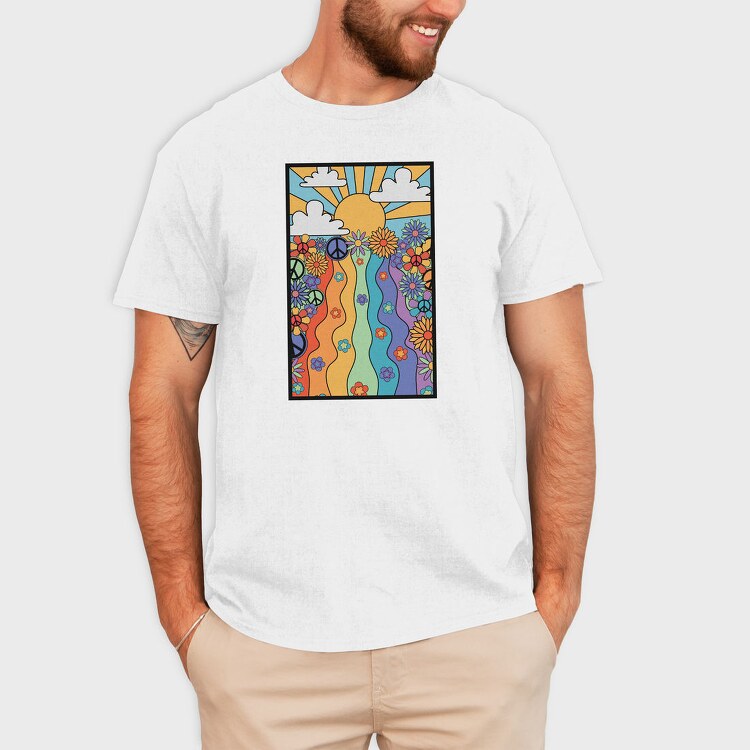Peaceful Vibes Floral, Tricou Barbati (Unisex)