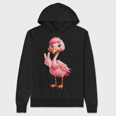 Flamingo Victory Sign, Hanorac Oversize Barbati (Unisex)