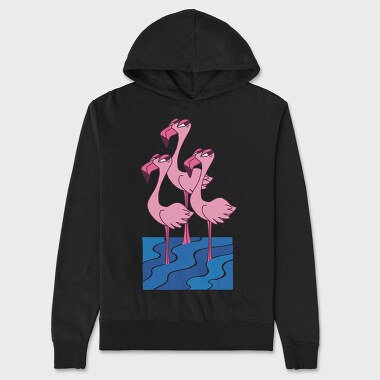 Flamingo Trio, Hanorac Oversize Barbati (Unisex)