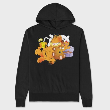 Cartoon Retro Garfield 4, Hanorac Oversize Barbati (Unisex)