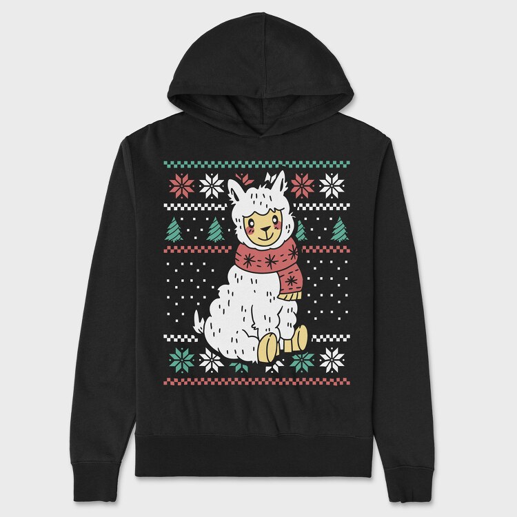 Ugly Sweater Llama, Hanorac Oversize Barbati (Unisex)