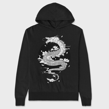 Japanese Tattoo Dragon, Hanorac Oversize Barbati (Unisex)