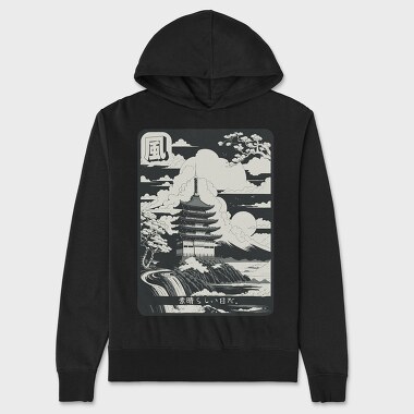 Japanese Temple, Hanorac Oversize Barbati (Unisex)