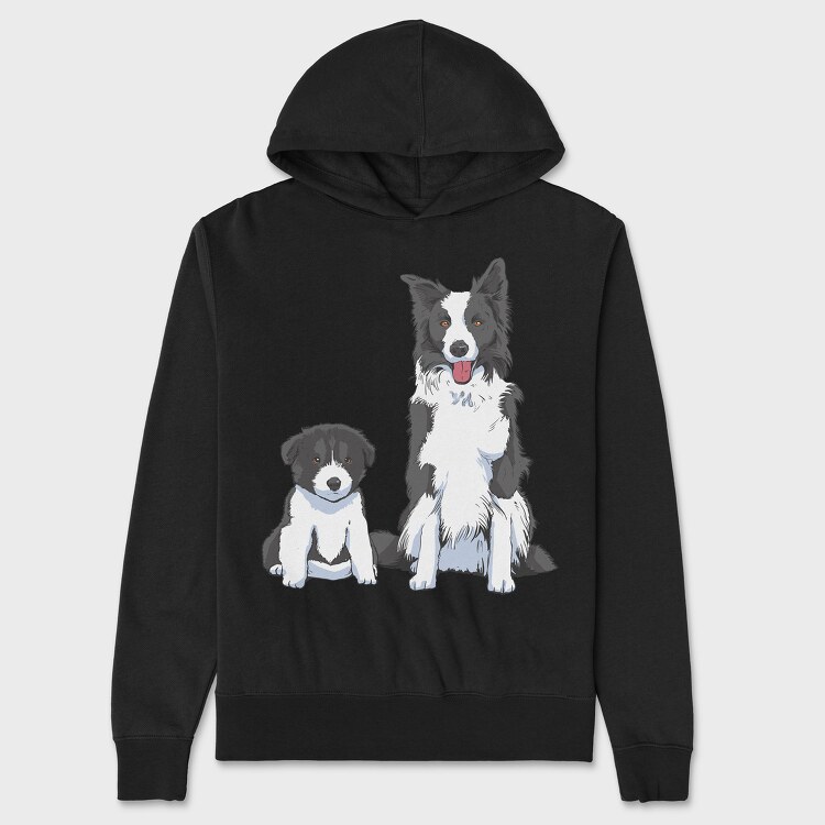 Border Collie Puppy Dog, Hanorac Oversize Barbati (Unisex)