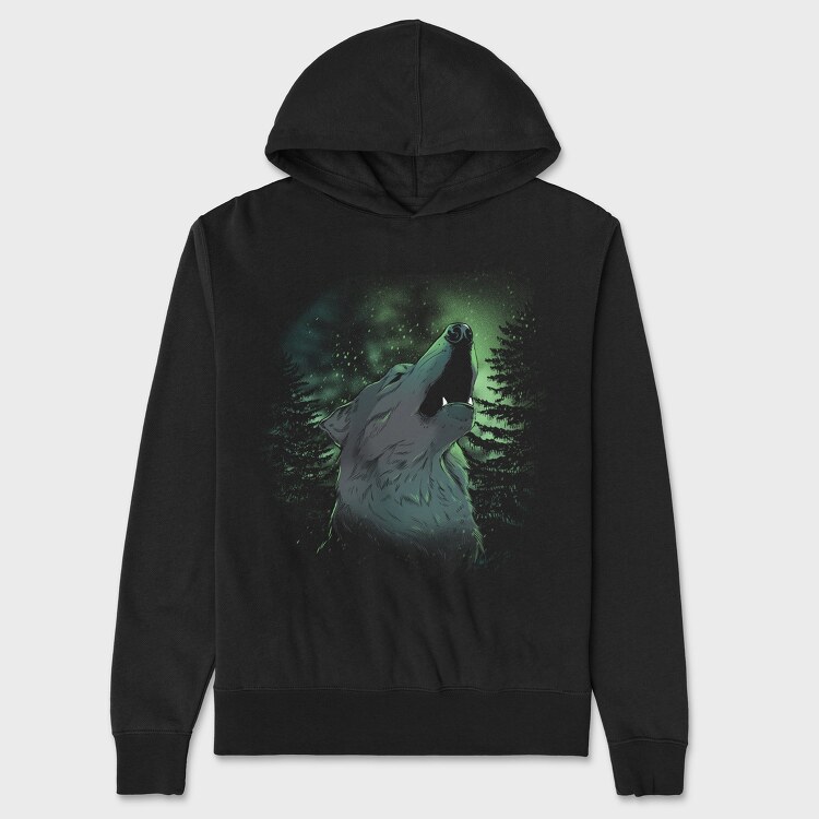 Howling Wolf Green, Hanorac Oversize Barbati (Unisex)