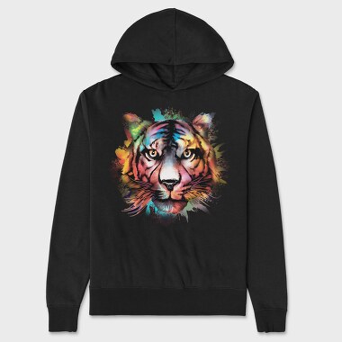 Watercolor Tiger, Hanorac Oversize Barbati (Unisex)