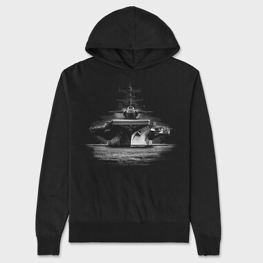 Jet Aircraft Carrier Monochrome, Hanorac Oversize Barbati (Unisex)