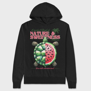 Watermelon Turtle, Hanorac Oversize Barbati (Unisex)