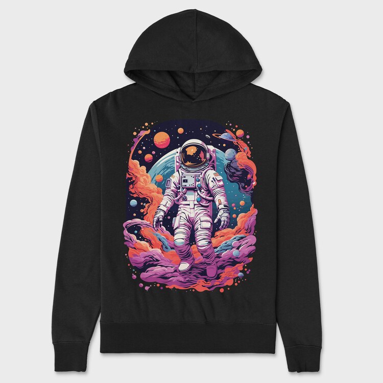 Colorful Astronaut Space, Hanorac Oversize Barbati (Unisex)