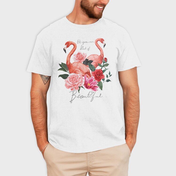 Flamingo Rose Beauty, Tricou Barbati (Unisex)