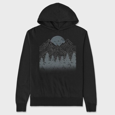 Lineal Mountains Pine Trees, Hanorac Oversize Barbati (Unisex)