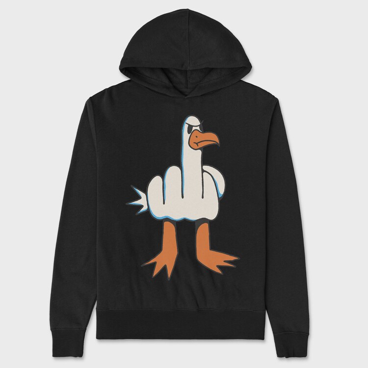 Middle Finger Seagull, Hanorac Oversize Barbati (Unisex)