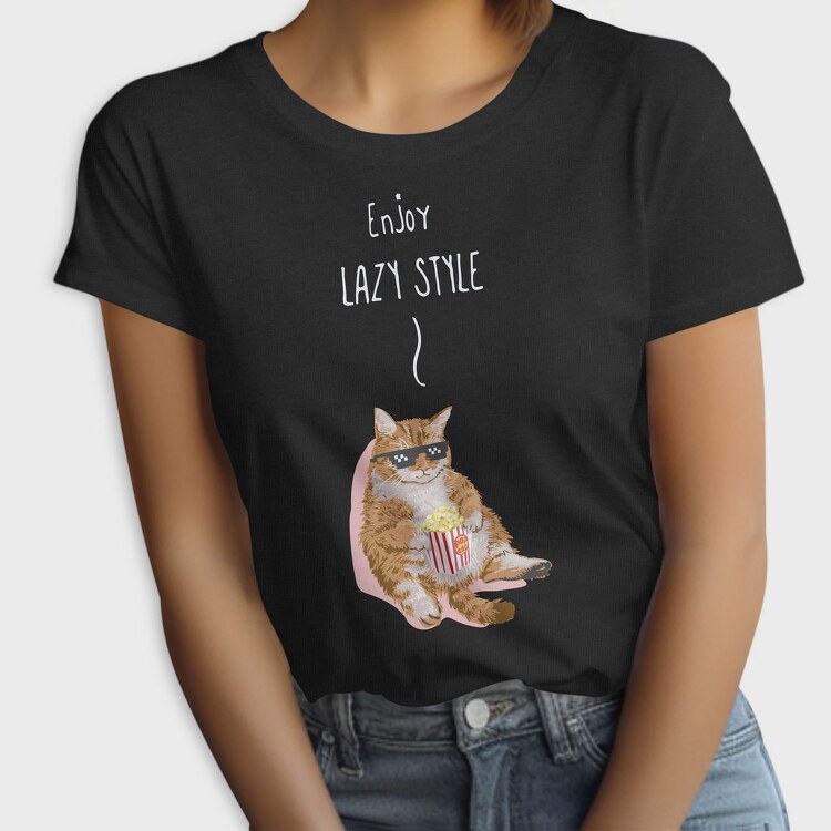 Lazy Cat Vibes, Tricou Femei