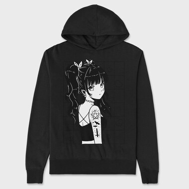 Anime Dark Cute, Hanorac Oversize Barbati (Unisex)