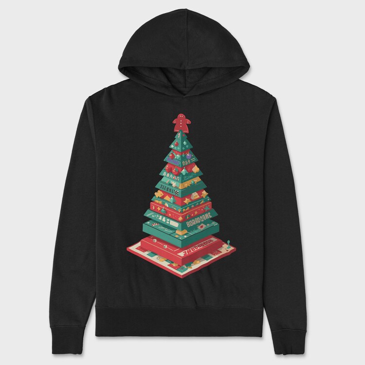 Christmas Tree Boardgames Meeple, Hanorac Oversize Barbati (Unisex)