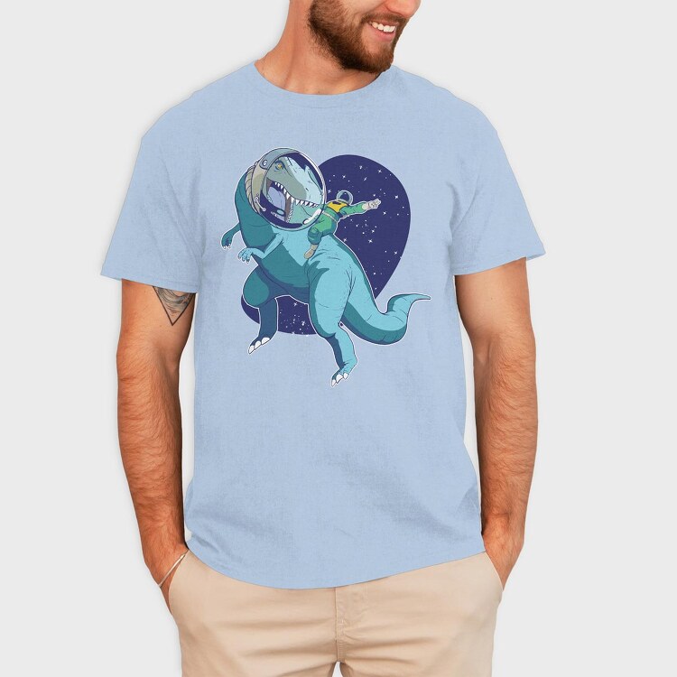 Astronaut Riding Dino, Tricou Barbati (Unisex)