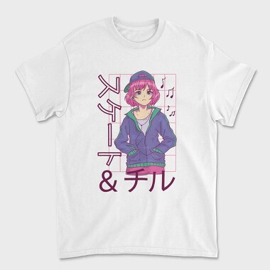 Anime Skate Chill Girl, Tricou Barbati (Unisex)