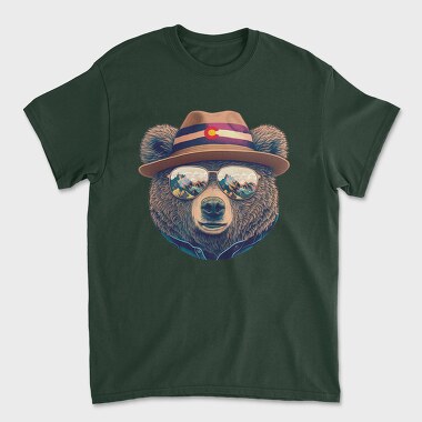 bear face with sunglasses, Tricou Barbati (Unisex)