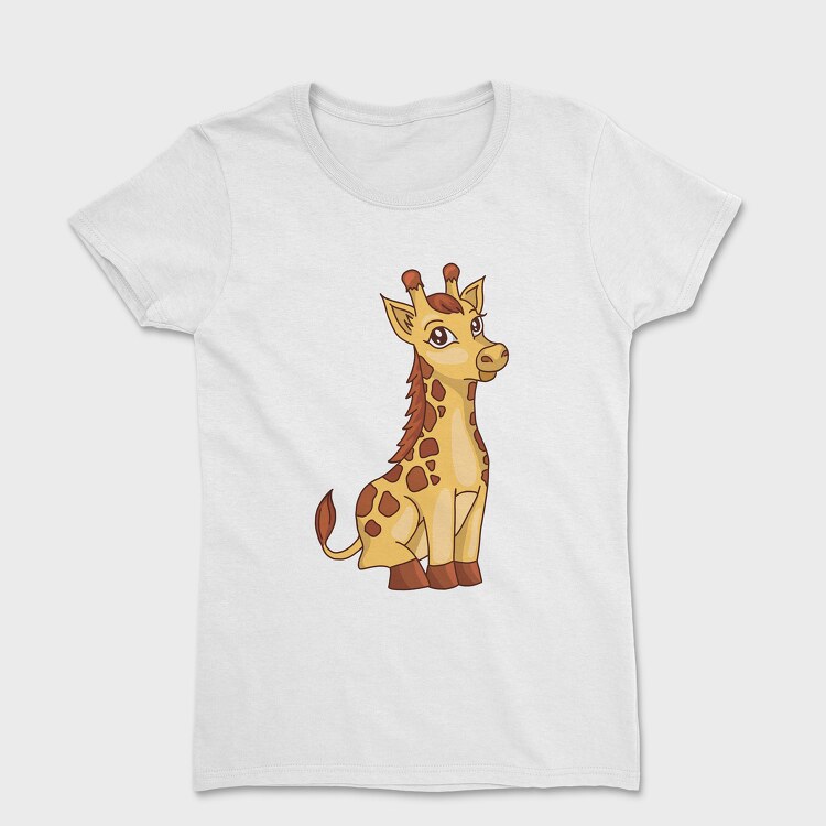 Cute Giraffe Cartoon, Tricou Femei