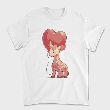 Giraffe Baby Heart Balloon, Tricou Barbati (Unisex)