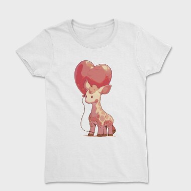 Giraffe Baby Heart Balloon, Tricou Femei