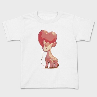 Giraffe Baby Heart Balloon, Tricou Copii