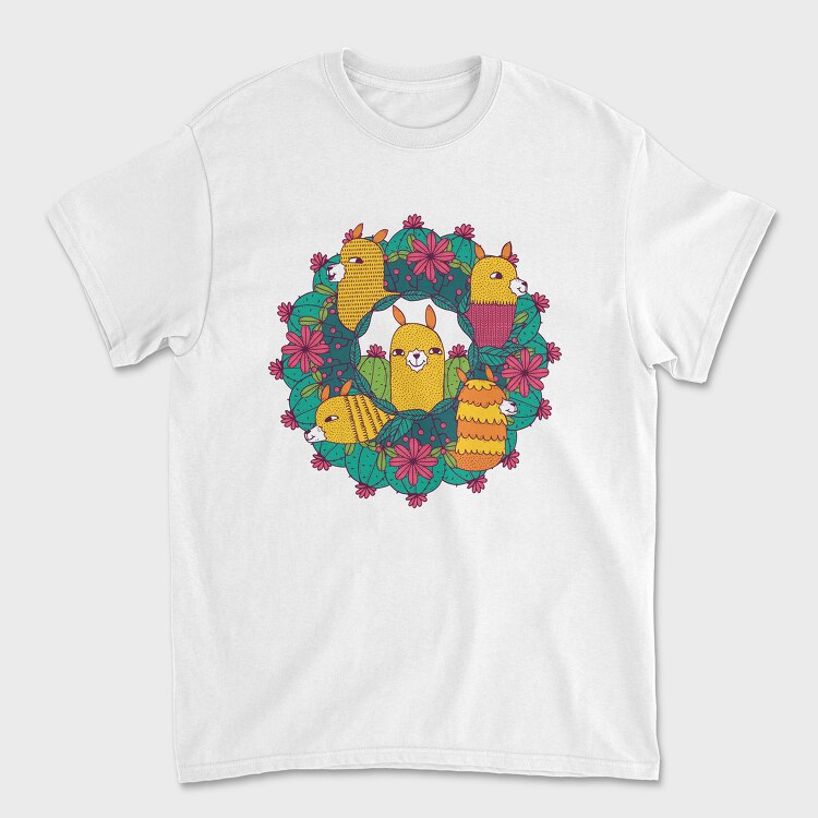 Llama Mandala, Tricou Barbati (Unisex)