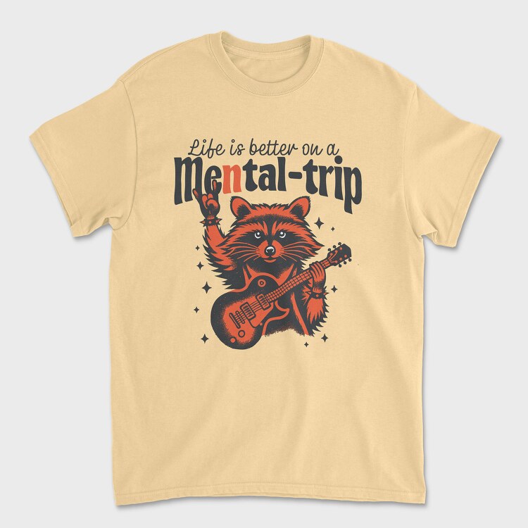 Racoon Mental Trip, Tricou Barbati (Unisex)