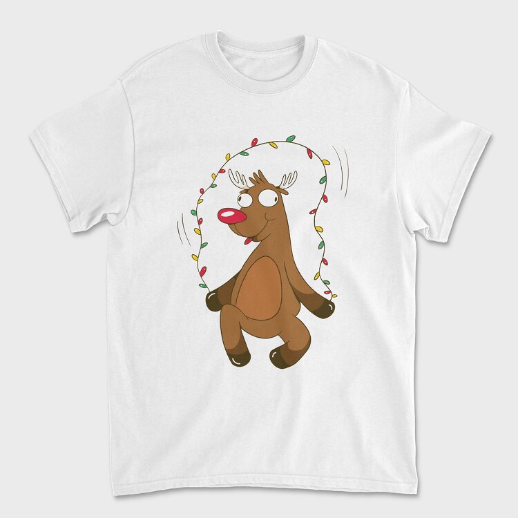 Reindeer Christmas Lights, Tricou Barbati (Unisex)