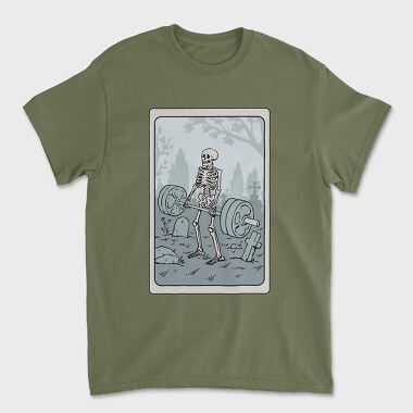 Skeleton Deadlifting Tarot Card, Tricou Barbati (Unisex)