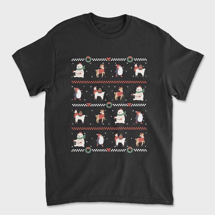 Ugly Sweater Christmas Animals, Tricou Barbati (Unisex)