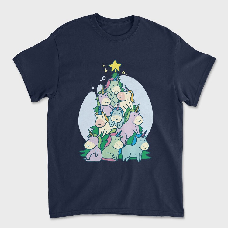 Unicorn Christmas Tree, Tricou Barbati (Unisex)