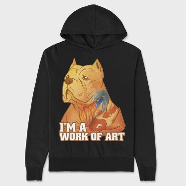 i am a work of art pitbull, Hanorac Oversize Barbati (Unisex)