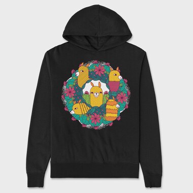 Llama Mandala, Hanorac Oversize Barbati (Unisex)