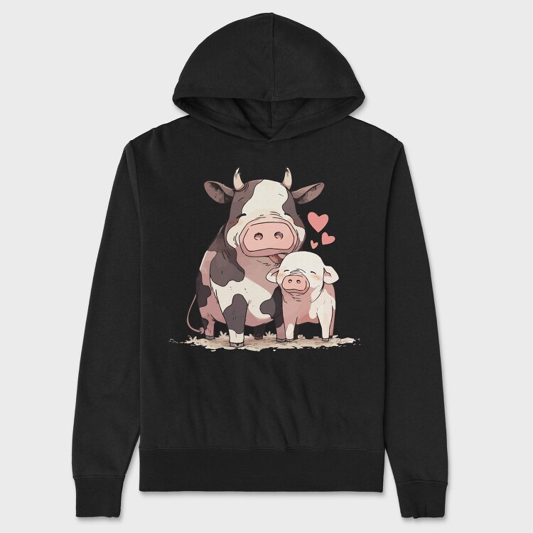 Pig Cow Love, Hanorac Oversize Barbati (Unisex)