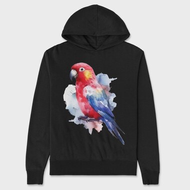 Magnificent Rosella Watercolor, Hanorac Oversize Barbati (Unisex)