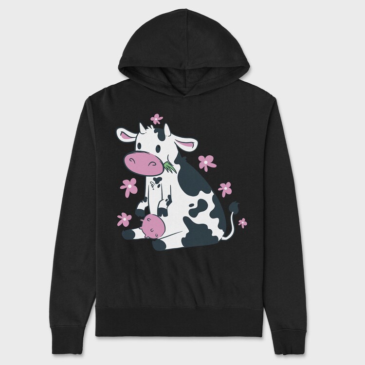 Cute Cow Pink, Hanorac Oversize Barbati (Unisex)