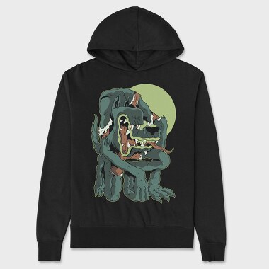 Wolf Moon Cartoon, Hanorac Oversize Barbati (Unisex)