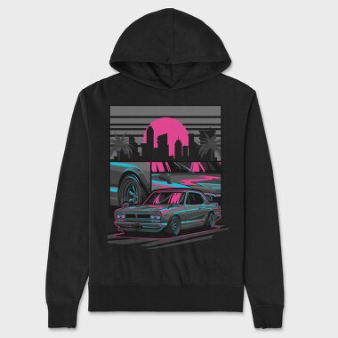 Skyline Retro Night, Hanorac Oversize Barbati (Unisex)