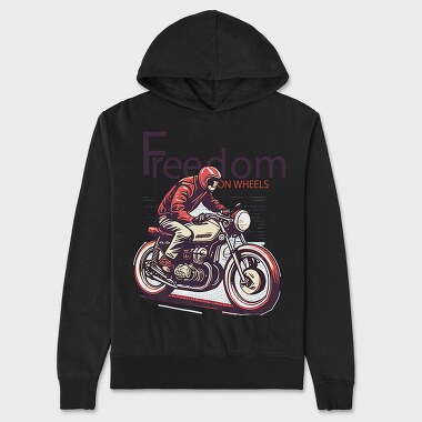 Freedom on Wheels Motorcycle Retro, Hanorac Oversize Barbati (Unisex)