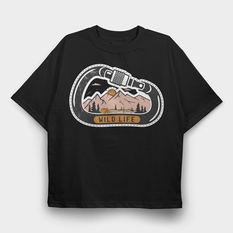 Carabiner Wild Life, Tricou Oversize Barbati (Unisex)