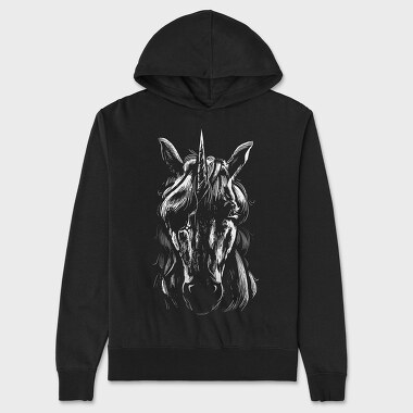 Blindfold Unicorn Portrait, Hanorac Oversize Barbati (Unisex)