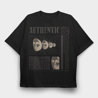 Authentic 1, Tricou Oversize Barbati (Unisex)