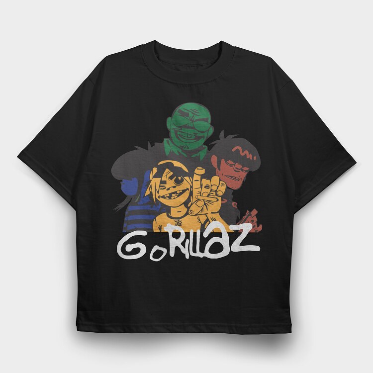 Gorilaz, Tricou Oversize Barbati (Unisex)