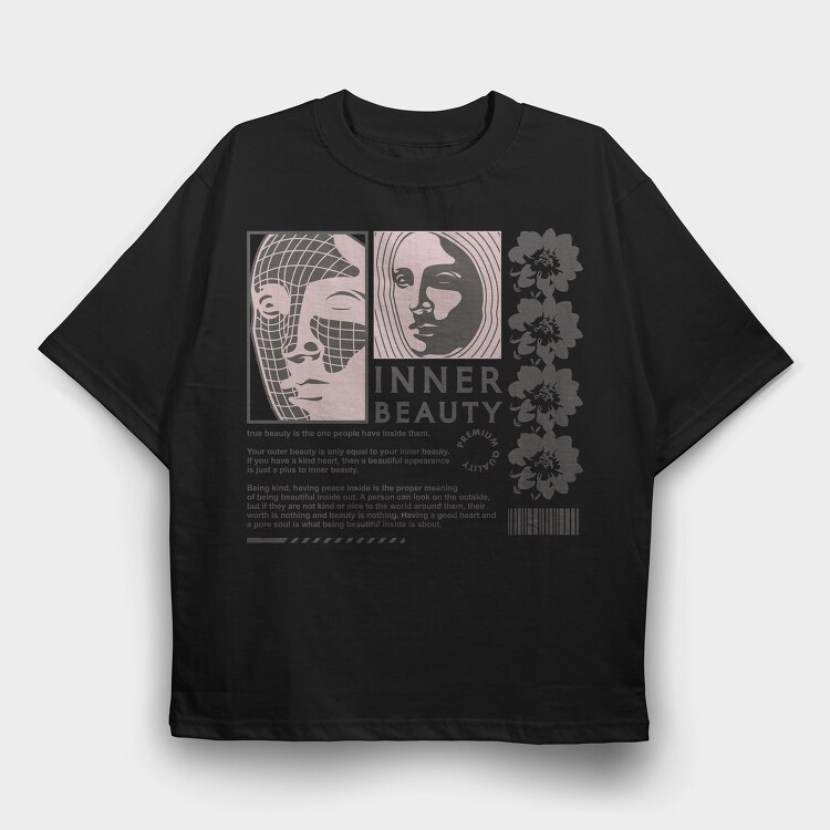 Inner Beauty 1, Tricou Oversize Barbati (Unisex)