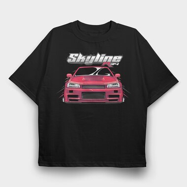 Skyline, Tricou Oversize Barbati (Unisex)