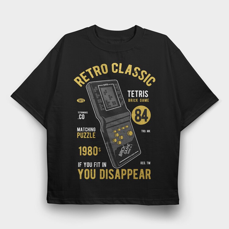 Tetris Brick Game, Tricou Oversize Barbati (Unisex)