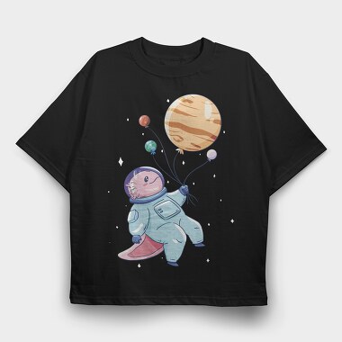 Axolotl Astronaut, Tricou Oversize Barbati (Unisex)
