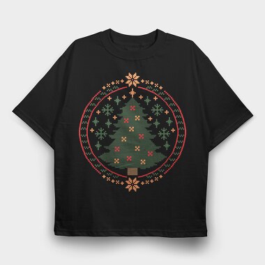Ugly Sweater Christmas Tree, Tricou Oversize Barbati (Unisex)