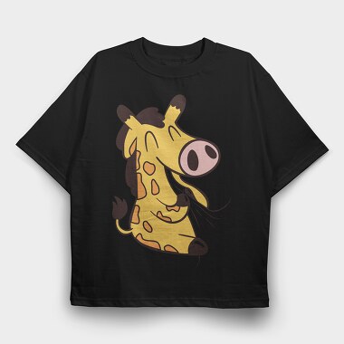 Giraffe Eating, Tricou Oversize Barbati (Unisex)
